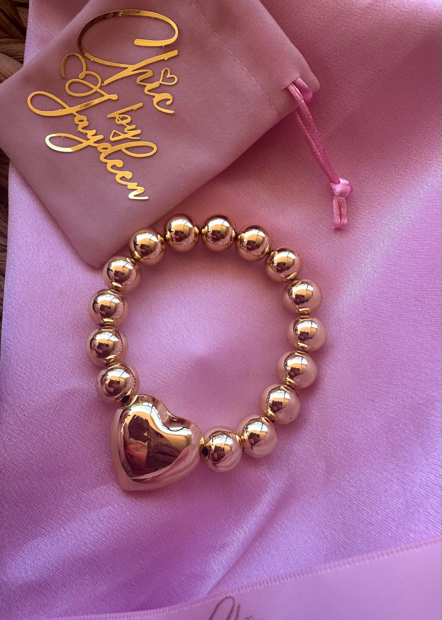 Chunky Heart Gold Bracelet
