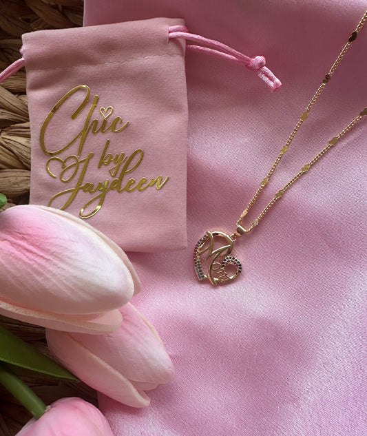 Colorful Mom and Heart Necklace